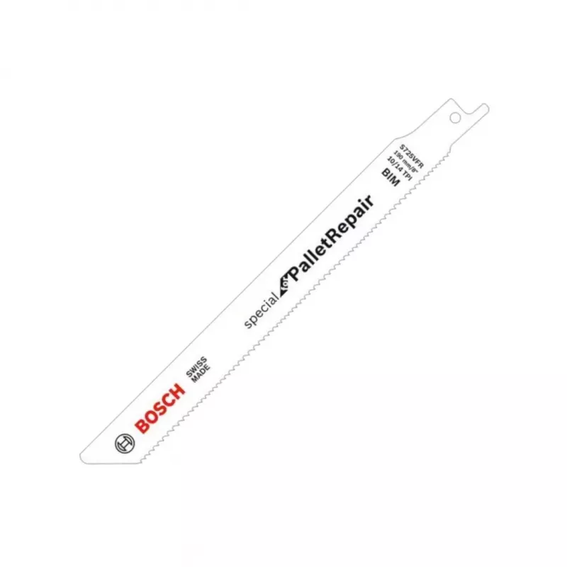 BOSCH S 725 VFR Lâmina de serra sabre para reparação de paletes, bimetal, 190 mm, pack de 100