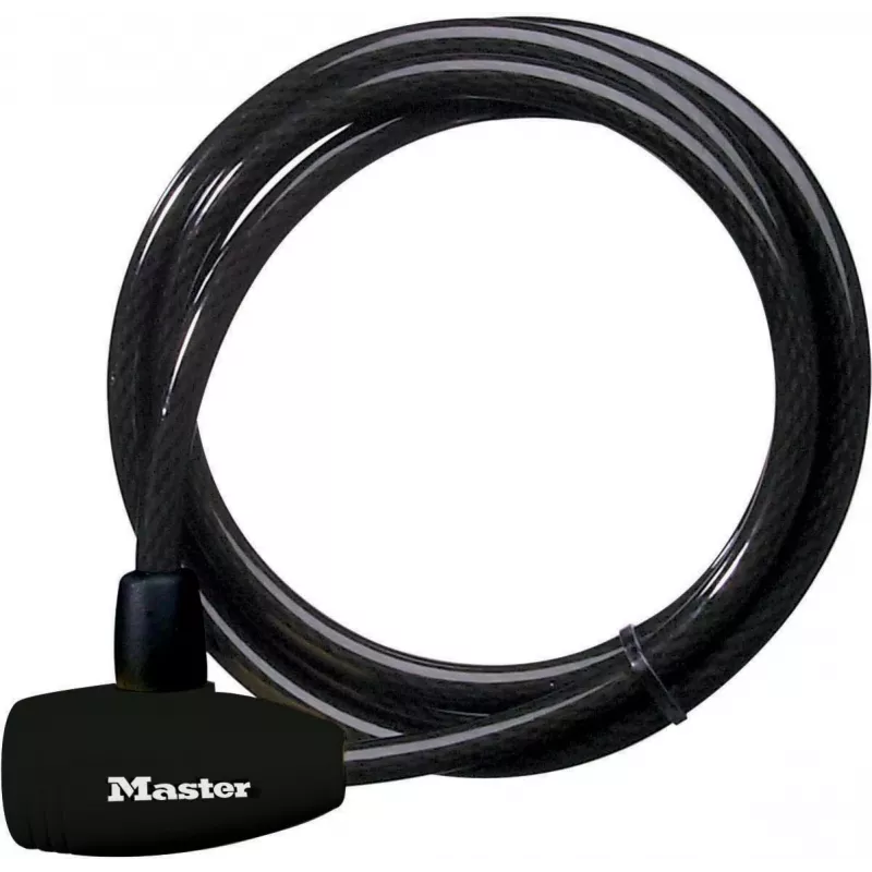 Master Lock 8154EURD Cadeado de cabo com chave, 1,8 m x 10 mm, Preto