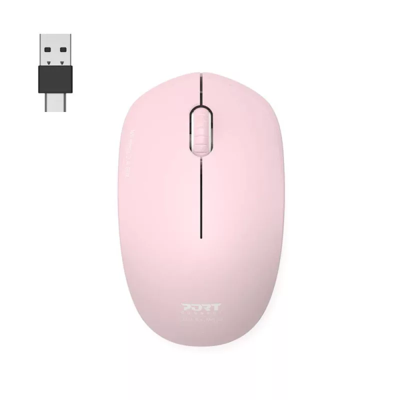 PORT CONNECT Mouse Collection II Sem fios 2,4 GHz Rosa