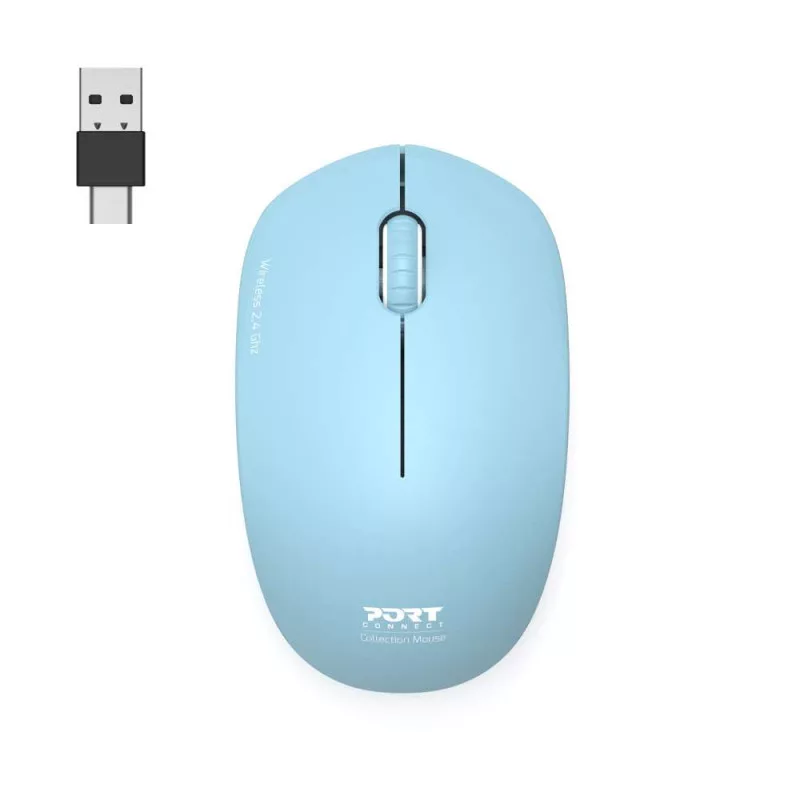 PORT CONNECT Mouse Collection II Sem fios 2,4 GHz Azul-pastel