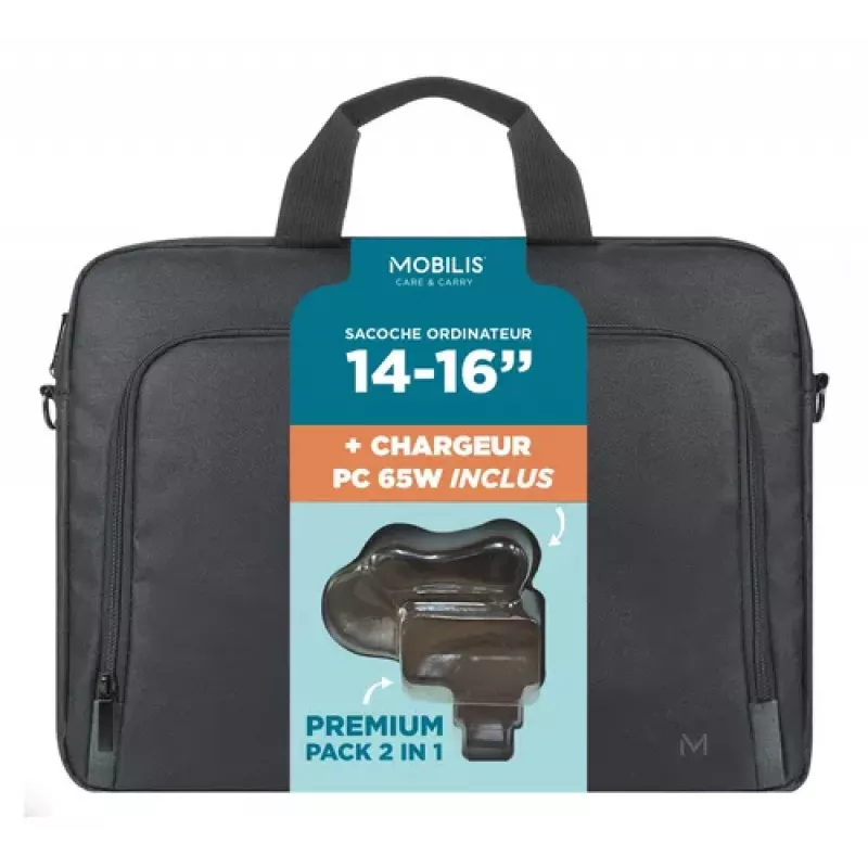 Mobilis TheOne Briefcase Toploading 14-16 + carregador de portátil 65W
