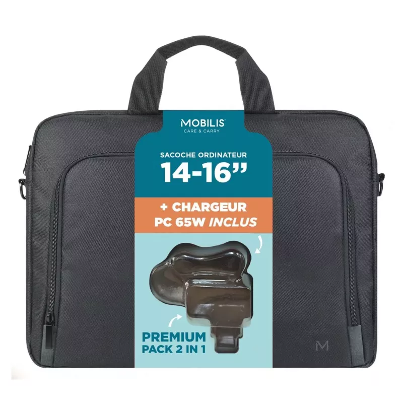 Mobilis TheOne Briefcase Toploading 14-16 + carregador de portátil 65W