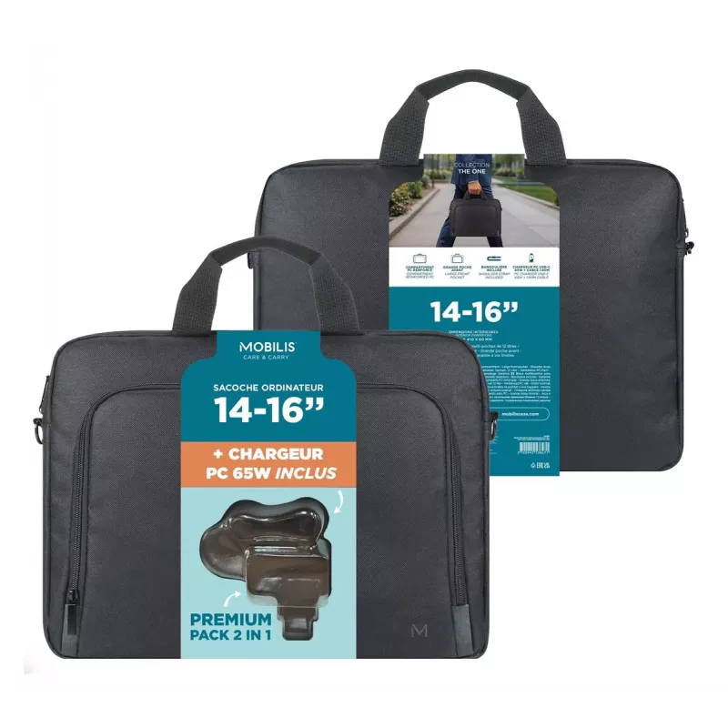 Mobilis TheOne Briefcase Toploading 14-16 + carregador de portátil 65W