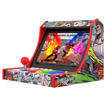 Subsonic Retro Arcade Arcade Stick / Fight Stick para PC, PS3, PS4, Nintendo Switch, Xbox One, Xbox Series X/S, USB-A, cabo de 2,5 m, preto/vermelho