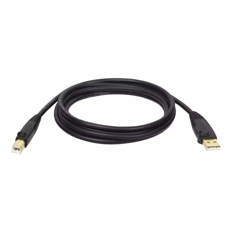 Tripp Lite U022-015 cabo USB 2.0 Hi-Speed A/B para dispositivo, blindado, macho/macho, 15 pés (4,57 m), preto
