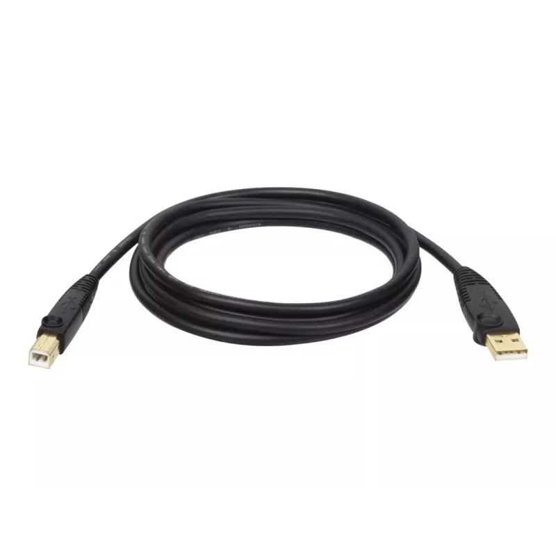 Tripp Lite U022-015 cabo USB 2.0 Hi-Speed A/B para dispositivo, blindado, macho/macho, 15 pés (4,57 m), preto