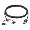 Eaton Tripp Lite Series cabo universal USB-A para Lightning, USB Micro-B e USB-C de sincronização/carregamento (M/3xM), certificado MFi, preto, 1,8 m