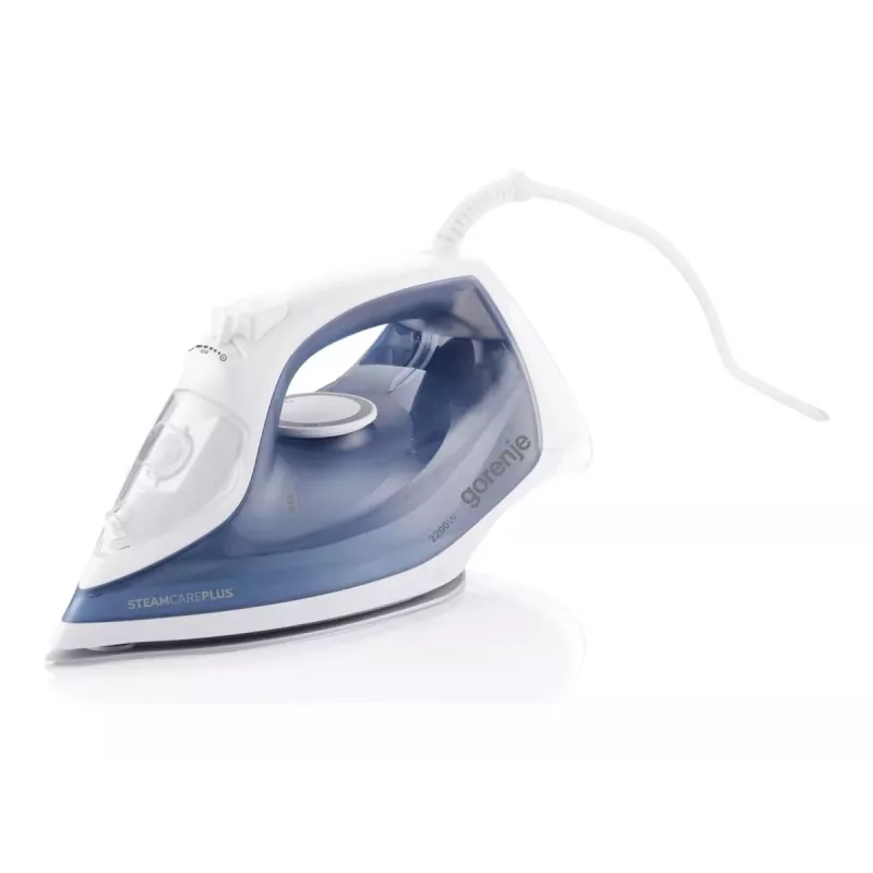 Ferro de engomar a vapor Gorenje SIK2200WB, 2200W, depósito 450ml, base cerâmica, azul/branco