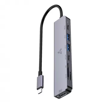 Hub USB-C 7-em-1 SBOX H-999 Space Gray
