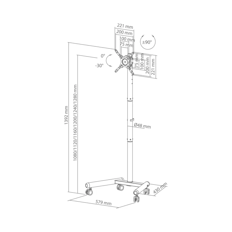 SBOX FS-622 Suporte de chão para TV LED