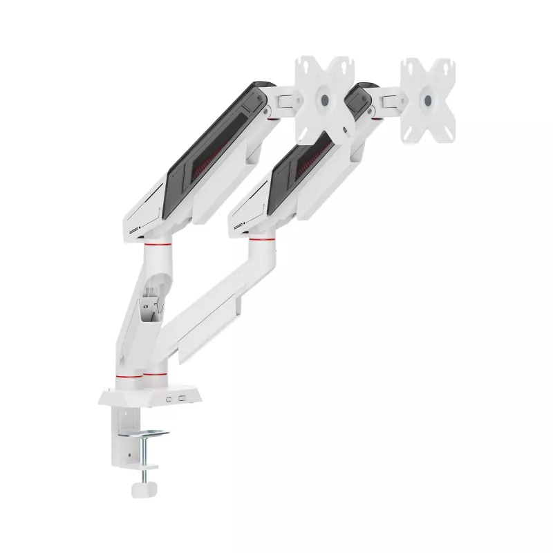 White Shark KHUFU-II GMS-3211 / Suporte de secretária para 2 monitores