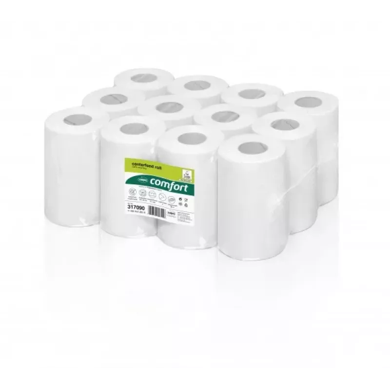 WEPA rolos de alimentação central para sistema doseador RPMB268, 68 m, 195 folhas, 20x35 cm, tissue reciclado (12 rolos)