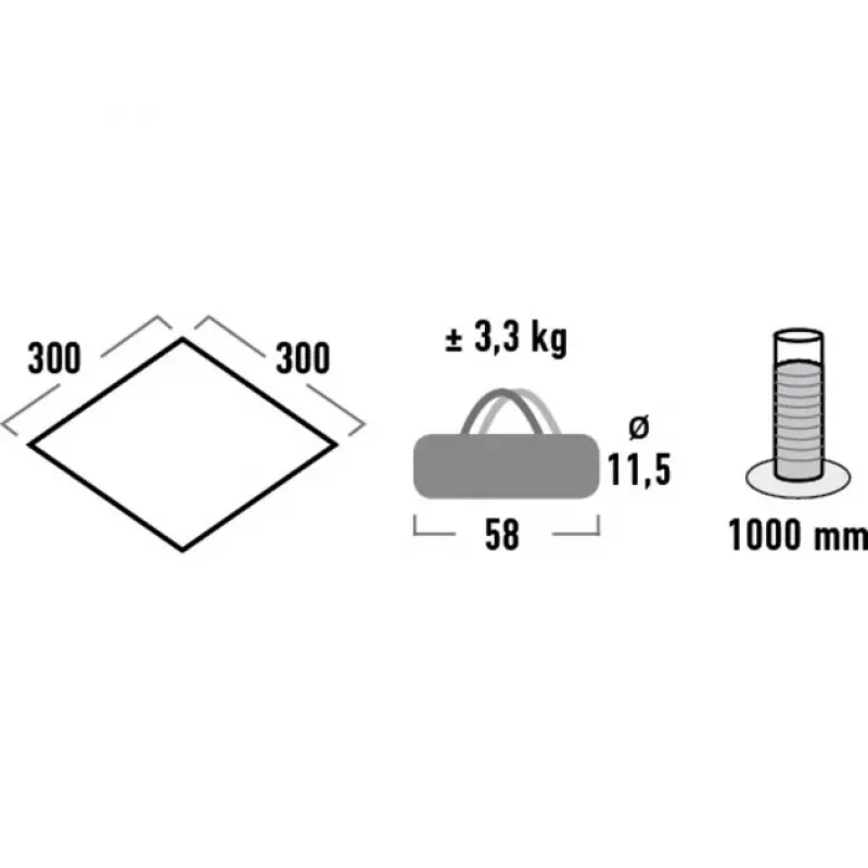 Toldo High Peak Tarp 1 (cinzento, 3m x 3m)