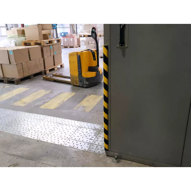 Durable S32R passa-cabos de chão, PVC, preto/amarelo, arredondado, 1000 mm