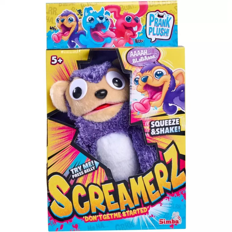 Peluche de macaco SIMBA ScreamerZ com guincho, castanho, 20 cm
