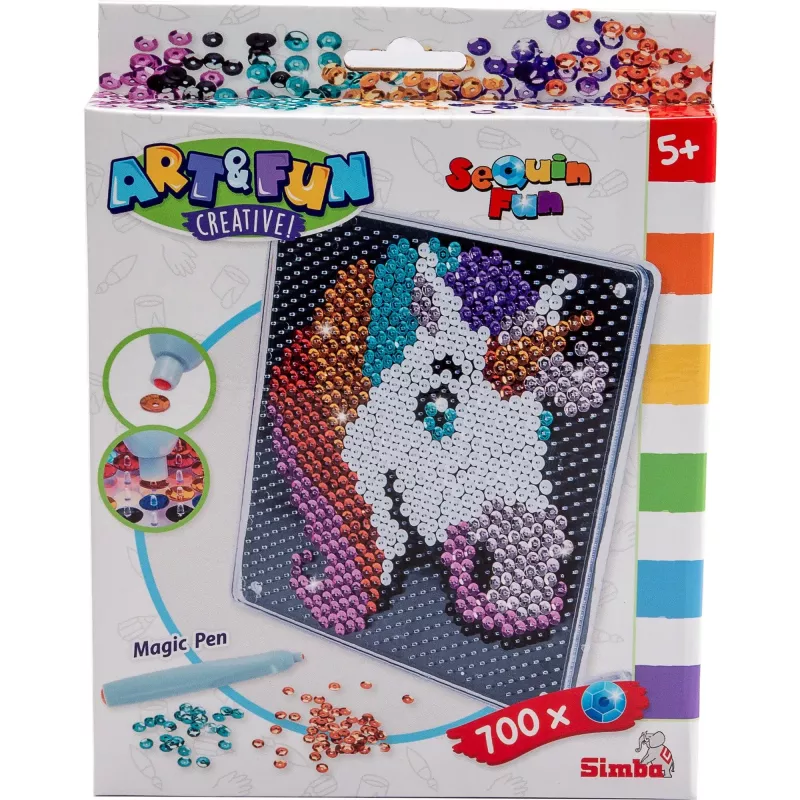 Kit de trabalhos manuais unicórnio com lantejoulas SIMBA-DICKIE Art & Fun