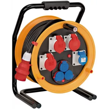 Brennenstuhl 1319110010 Tambor de Cabo 40m H07RN-F 3G2.5 IP44 4x Schuko Preto/Laranja