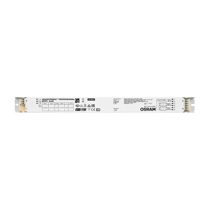 Balastro eletrónico OSRAM para lâmpadas fluorescentes compactas, 26-32W, 220-240V, não regulável, branco