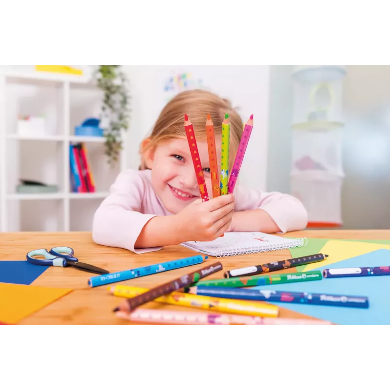 Conjunto de livro de colorir Pelikan 811231, 15 páginas, meninos/meninas, lápis de cor incluídos, conjunto de imagens para colorir