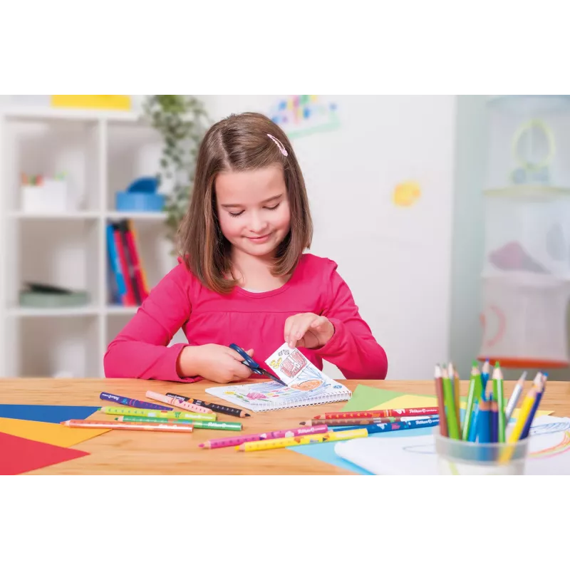 Conjunto de livro de colorir Pelikan 811231, 15 páginas, meninos/meninas, lápis de cor incluídos, conjunto de imagens para colorir