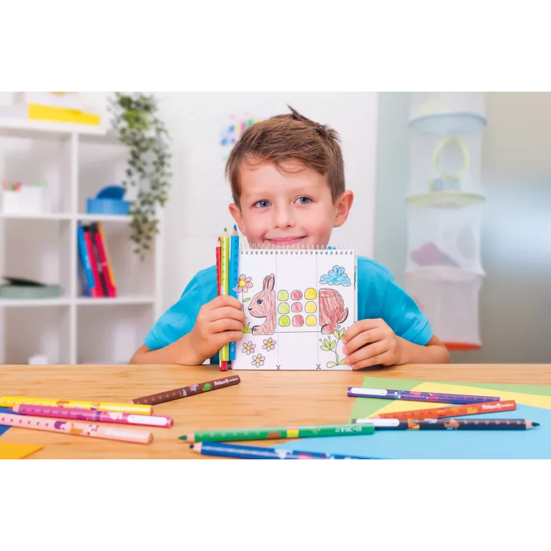 Conjunto de livro de colorir Pelikan 811231, 15 páginas, meninos/meninas, lápis de cor incluídos, conjunto de imagens para colorir