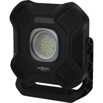 Candeeiro de Trabalho LED Recarregável ANSMANN WL2000R, Preto, 20W, 2000lm, com Íman, Gancho de Suspensão, Tripé - 1 unid. (1600-0755)