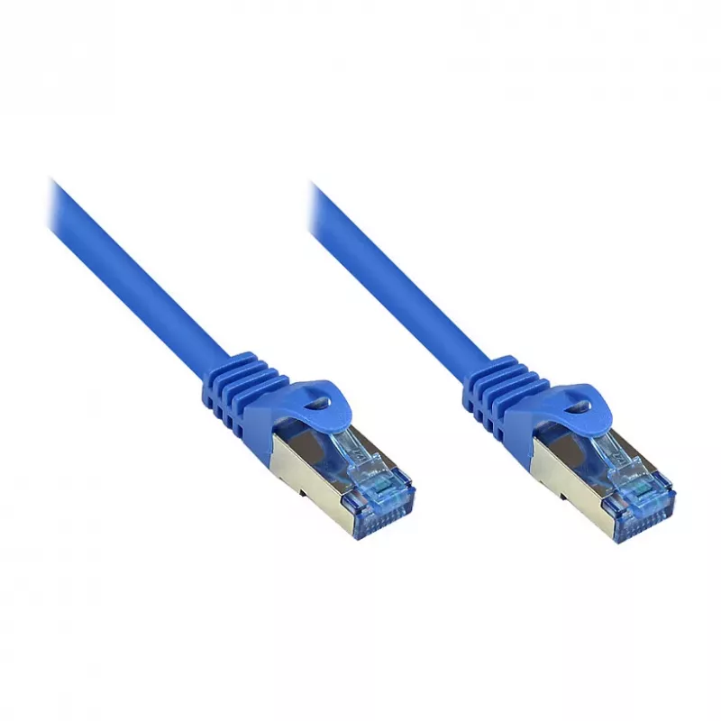 GoodConnections RNS® Cabo de rede com proteção anti-dobras, Cat.6A, S/FTP, PiMF, sem halogéneos, 500MHz, azul, 2m