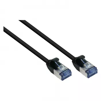 Good Connections RNS® Cabo de rede SlimLine Cat.6A U/FTP PiMF LSZH 500MHz cobre preto 0,5m