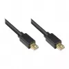 Cabo Mini DisplayPort 1.2 GoodConnections, ficha macho para ficha macho, banhado a ouro, preto, 1 m