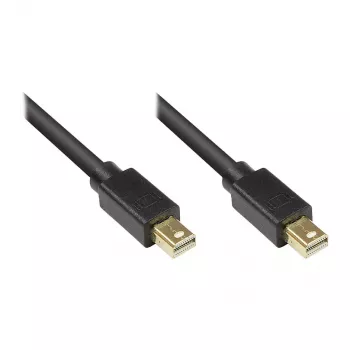 Cabo Mini DisplayPort 1.2 GoodConnections, ficha macho para ficha macho, banhado a ouro, preto, 1 m