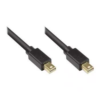 Cabo Mini DisplayPort 1.1 GoodConnections, ficha macho para ficha macho, banhado a ouro, preto, 3 m