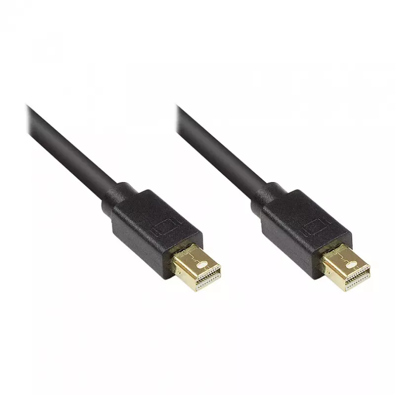 Cabo Mini DisplayPort 1.1 GoodConnections, ficha macho para ficha macho, banhado a ouro, preto, 3 m