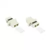Adaptador de fibra ótica LC/UPC para LC/UPC duplex GoodConnections, OM2 multimodo, manga de cerâmica, caixa de plástico com flange, cinzento (LW-K202)