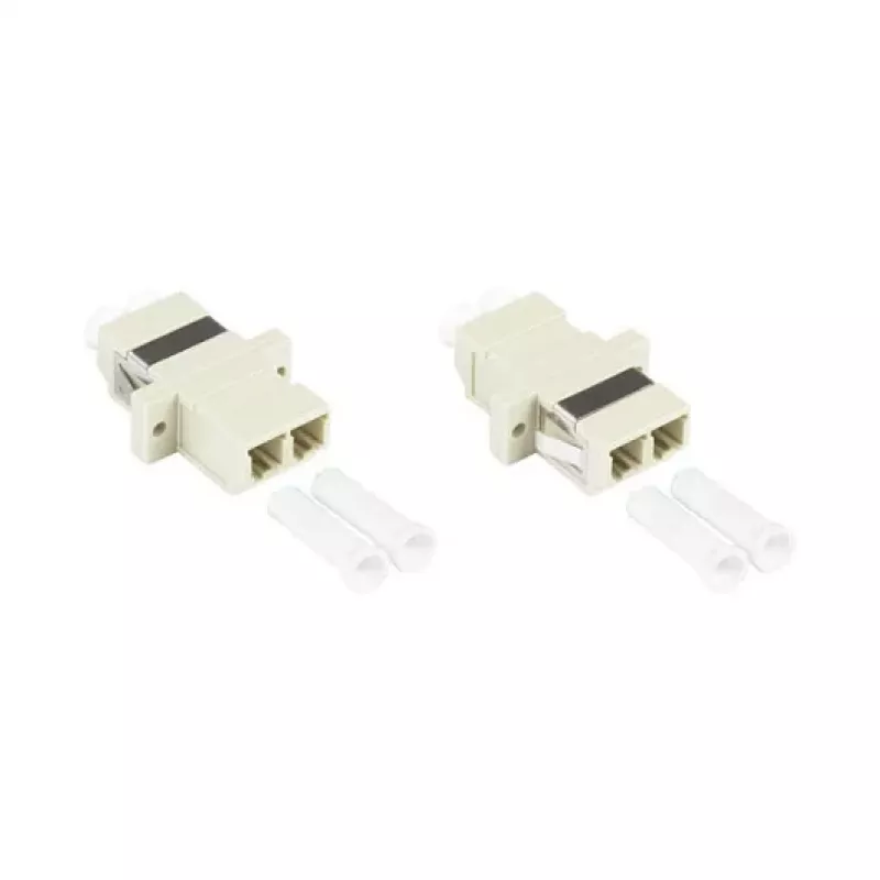 Adaptador de fibra ótica LC/UPC para LC/UPC duplex GoodConnections, OM2 multimodo, manga de cerâmica, caixa de plástico com flange, cinzento (LW-K202)