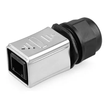 Conector industrial GoodConnections S6 - ficha macho sem povoamento, recorte RJ45, metal, Good Connections®