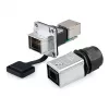 Conector industrial GoodConnections S6 - ficha macho sem povoamento, recorte RJ45, metal, Good Connections®