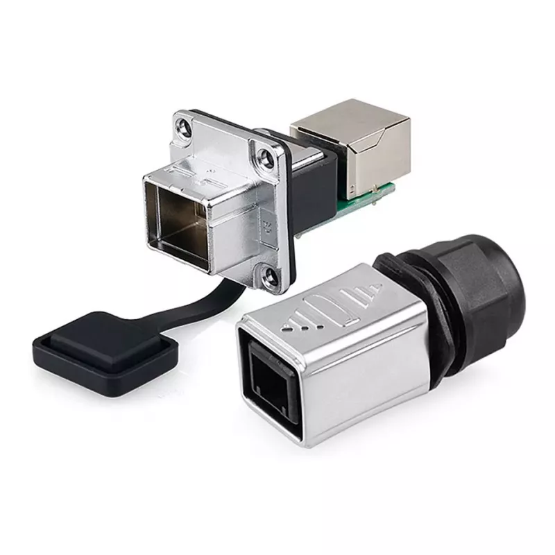 Conector industrial GoodConnections S6 - ficha macho sem povoamento, recorte RJ45, metal, Good Connections®