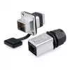 Conector industrial GoodConnections S6 - ficha macho sem povoamento, recorte RJ45, metal, Good Connections®