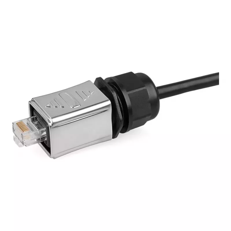 Conector industrial GoodConnections S6 - ficha macho sem povoamento, recorte RJ45, metal, Good Connections®