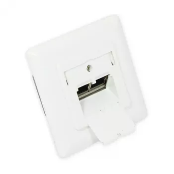 Tomada de rede de parede GoodConnections Cat.6A 2xRJ45 blindada embutir entrada de cabo vertical branco sinal RAL9003