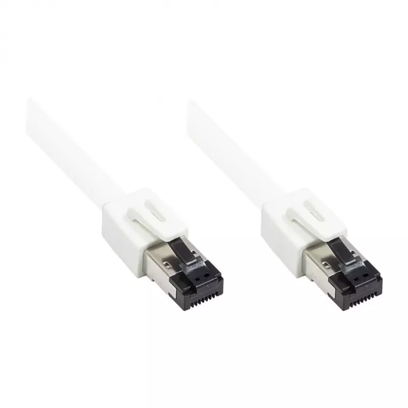 GoodConnections RNS® Cat.8.1 S/FTP Cabo de rede, PiMF, LSZH, 2000MHz, 40Gbit/s, branco, 0,5m
