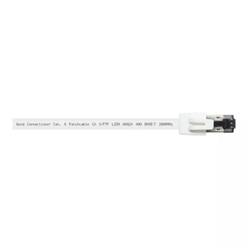 GoodConnections RNS® Cat.8.1 S/FTP Cabo de rede, PiMF, LSZH, 2000MHz, 40Gbit/s, branco, 0,5m