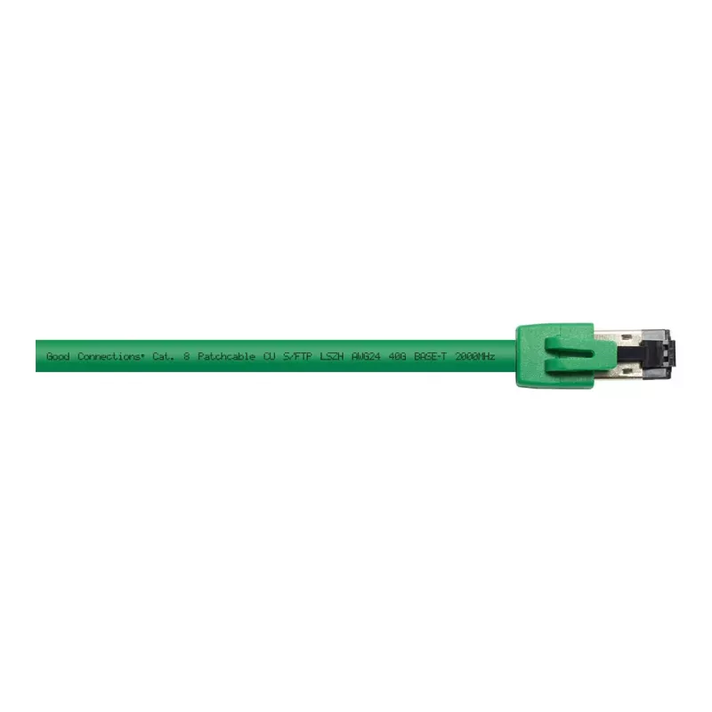 GoodConnections RNS® Cabo de rede Cat. 8.1, S/FTP, PiMF, LSZH, 2000MHz, 40Gbit/s, verde, 2m
