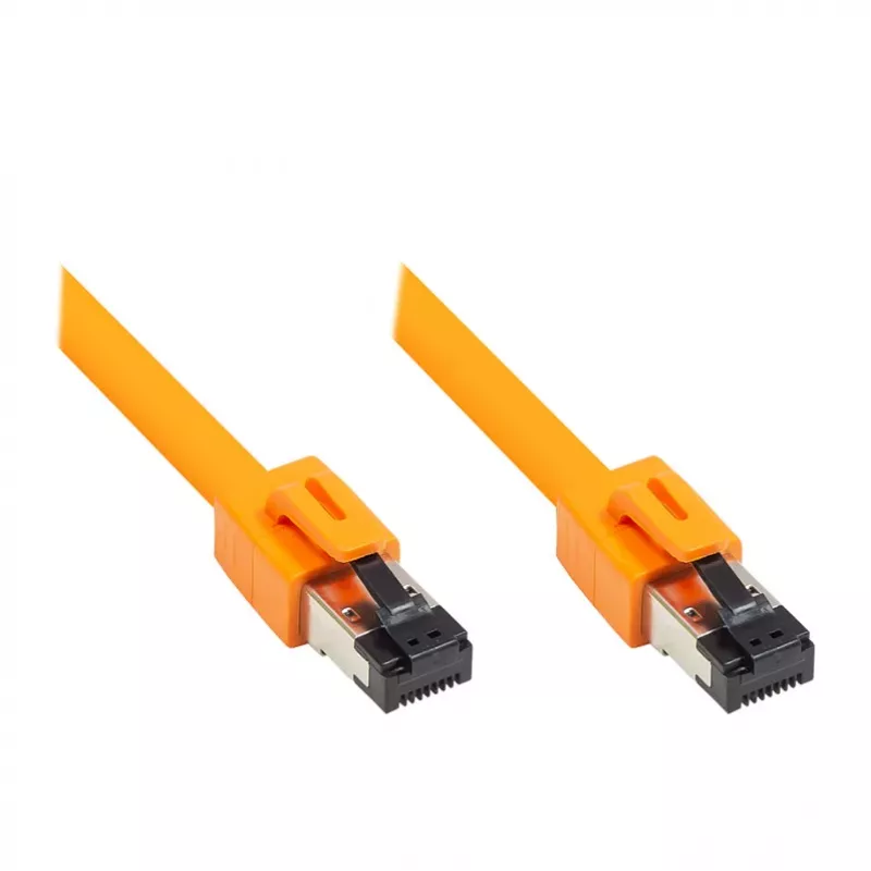 GoodConnections RNS® Cat.8.1 S/FTP Cabo de rede, LSZH, 2000MHz, 40Gbit/s, Laranja, 1,5m