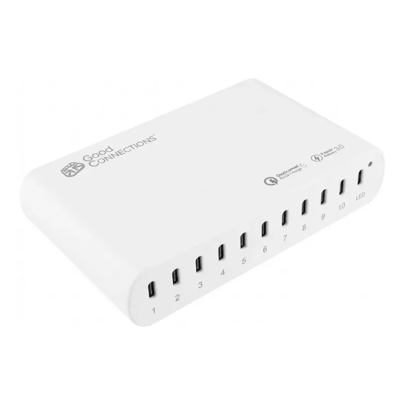 Good Connections Estação de carregamento rápida USB de secretária 250W 10 portas