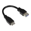 GoodConnections Cabo adaptador USB 3.0 OTG, ficha Micro USB B para conector fêmea USB-A, Preto, 0,1 m