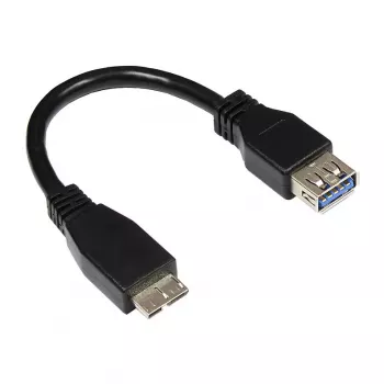 GoodConnections Cabo adaptador USB 3.0 OTG, ficha Micro USB B para conector fêmea USB-A, Preto, 0,1 m