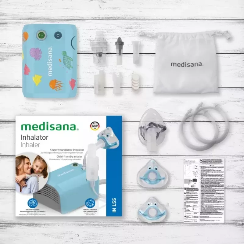 MEDISANA Inalador IN 155 Nebulizador de compressor Branco/Azul