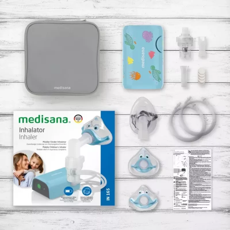 MEDISANA Inalador IN 165 Nebulizador de compressor Branco/Azul