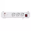 Equip Régua de tomadas CEE 7/7 90° para 3x Schuko / 2x USB-C + USB-A, Branco, 1,5m